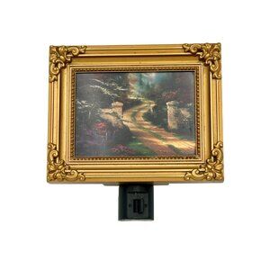 Thomas Kincaid Night Light Plug Gold Frame Reproduction Painter of Light Works